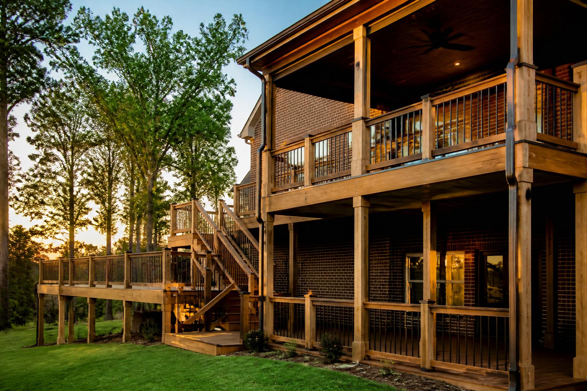 Covered deck and outdoor living space built on a Birmingham, Alabama home